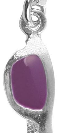Akzent 925 Sterling Silber Charm, Motiv Sonnenbrille, lila, Maße 3 mm x 15 mm