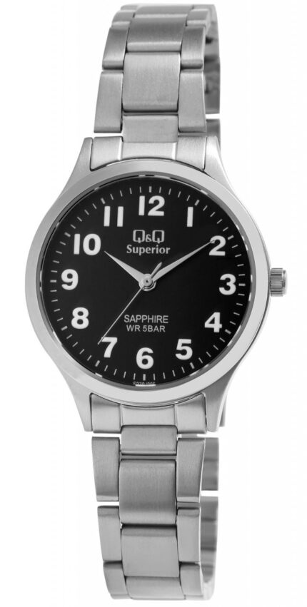 Q&Q Superior Damenarmbanduhr, Edelstahl, Saphirglas, 5 bar