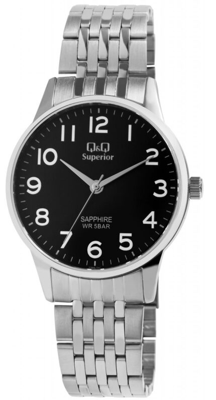 Q&Q Superior Herrenarmbanduhr, Edelstahl, Saphirglas, 5 bar