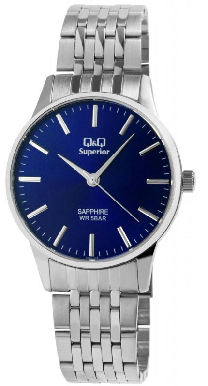 Q&Q Superior Herrenarmbanduhr, Edelstahl, Saphirglas, 5 bar
