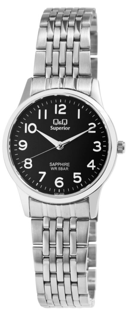 Q&Q Superior Damenarmbanduhr, Edelstahl, Saphirglas, 5 bar