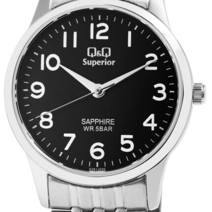 Q&Q Superior Damenarmbanduhr, Edelstahl, Saphirglas, 5 bar