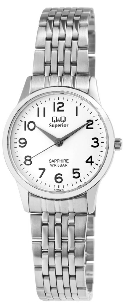 Q&Q Superior Damenarmbanduhr, Edelstahl, Saphirglas, 5 bar