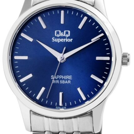 Q&Q Superior Damenarmbanduhr, Edelstahl, Saphirglas, 5 bar