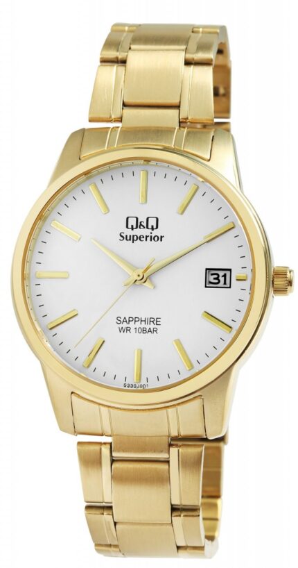 Q&Q Superior Herrenarmbanduhr, Edelstahl, Saphirglas, 5 bar