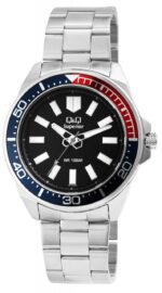 Q&Q Herrenuhr aus Edelstahl, 10 bar