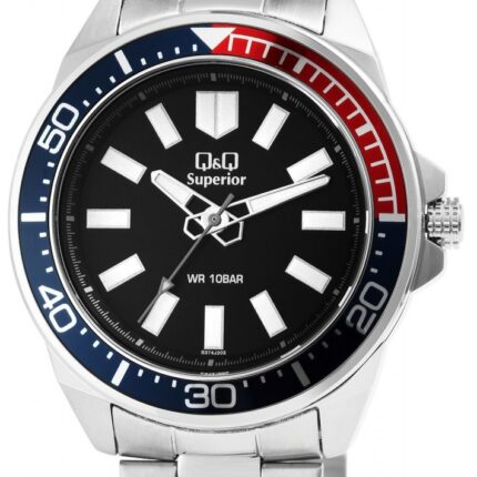 Q&Q Herrenuhr aus Edelstahl, 10 bar