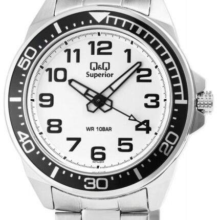 Q&Q Superior Herrenuhr aus Edelstahl, 10 bar