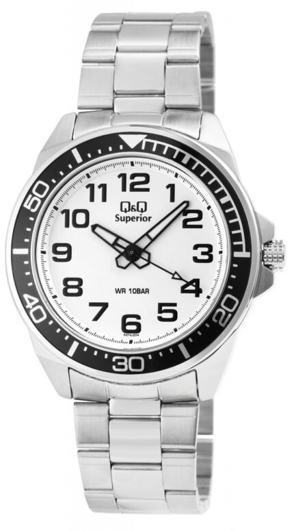 Q&Q Superior Herrenuhr aus Edelstahl, 10 bar