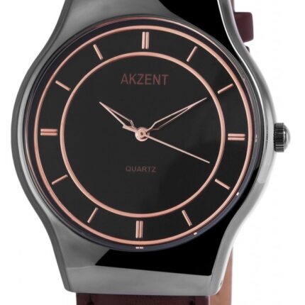 Akzent Herrenuhr mit Lederimitationsarmband