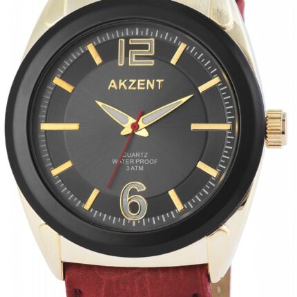 Akzent Herrenuhr mit Lederimitationsarmband