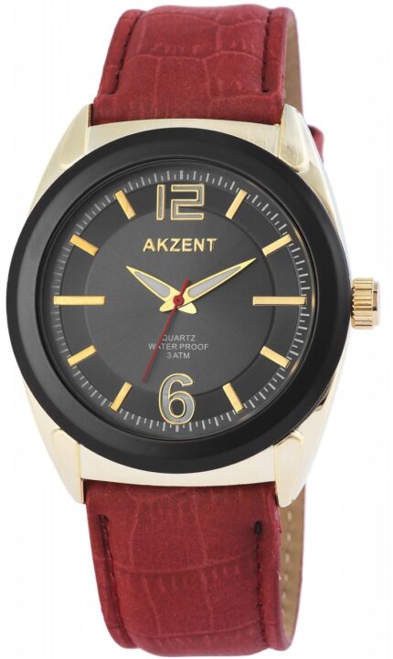 Akzent Herrenuhr mit Lederimitationsarmband