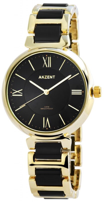 Akzent Damenuhr mit Metallarmband
