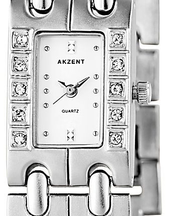 Akzent Damenuhr mit Metallarmband