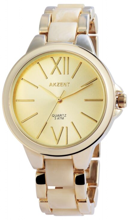 Akzent Damenuhr mit Metallarmband