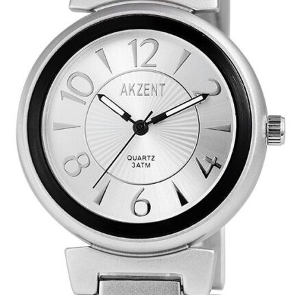 Akzent Damenuhr mit Metallarmband