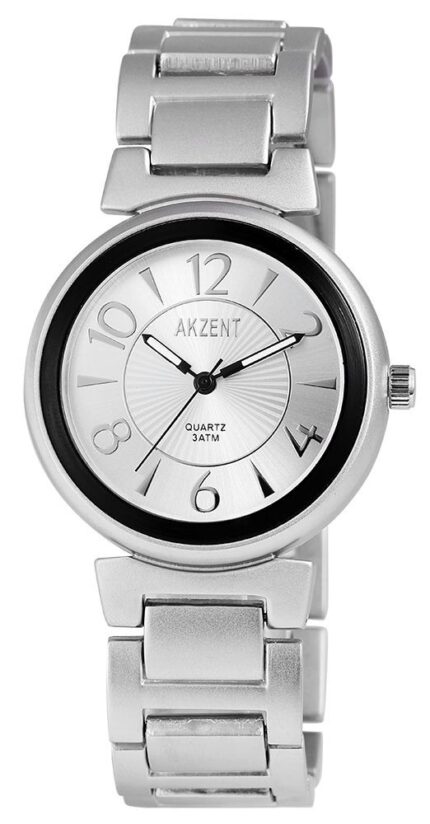 Akzent Damenuhr mit Metallarmband