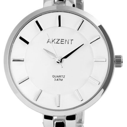 Akzent Damenuhr mit Metallarmband