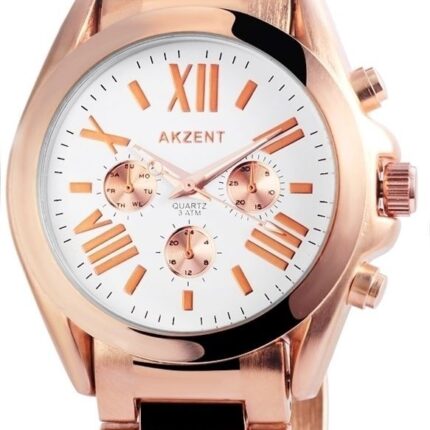 Akzent Damenuhr mit Metallarmband