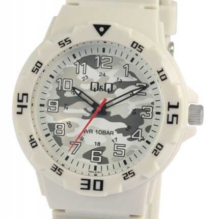 Q&Q Silicon Band Watch Camouflage/Light Gray 10ATM (Men's) V02A-012VY
