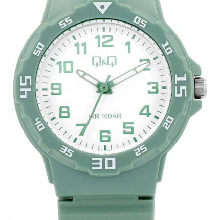 Q&Q Green Silicon Band Watch 10ATM (Women's) V07A-005VY