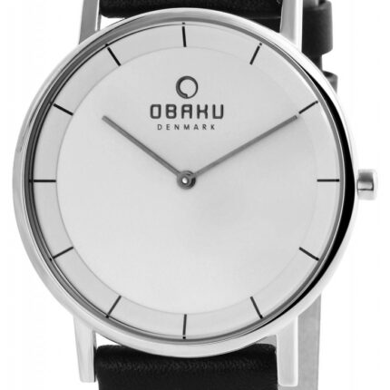 Obaku Unisex Armbanduhr mit Echt Lederband, UVP 149,- €
