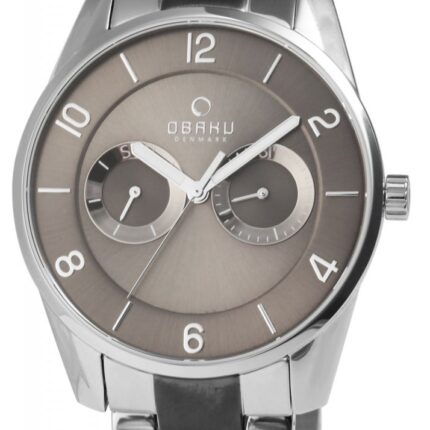 Obaku Herrenuhr mit Edelstahlband, silberfarben/anthrazit