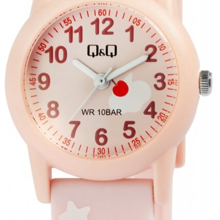 Q&Q Kinderuhr, Kunststoff, Silikonarmband, 10 Bar, Ø 30 mm