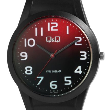 Q&Q Silicon Band Watch Gradient Black/Red 10ATM (Unisex) V25A-002VY