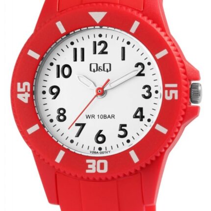 Q&Q Red Silicon Band Watch 10ATM (Kids') V26A-001VY