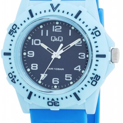 Q&Q Silicon Band Watch Blue/Teal 10ATM (Men's) V32A-008VY