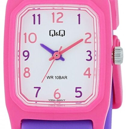 Q&Q Purple Silicon Band Square Watch 10ATM (Kids') V33A-004VY