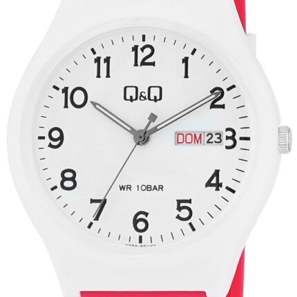Q&Q Silicon Band Watch Pink/White 10ATM (Women's) V39A-001VY