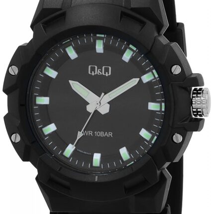 Q&Q Resin Band Watch Black 10ATM (Men's) V40A-001VY