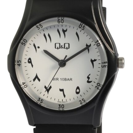 Q&Q Herrenuhr mit Silikonarmband, 10 ATM, indisch-arabische Ziffern
