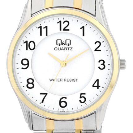 Q&Q Herrenuhr mit Edelstahlband, 3 BAR, bicolor