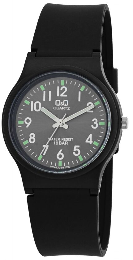Q&Q Herrenuhr mit Silikonarmband, 10 BAR, schwarz