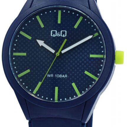 Q&Q Herrenuhr mit Silikonarmband, 10 ATM, dunkelblau