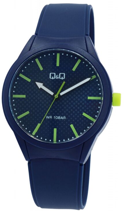Q&Q Herrenuhr mit Silikonarmband, 10 ATM, dunkelblau