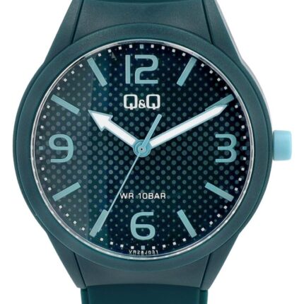 Q&Q Herrenuhr mit Silikonarmband, 10 ATM, petrolfarben