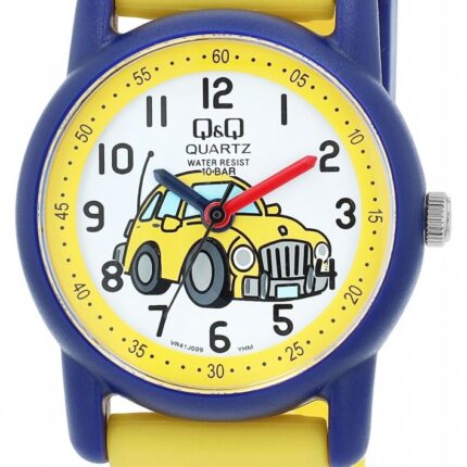 Q&Q Kinderuhr mit Silikonarmband, "Auto", 10 ATM