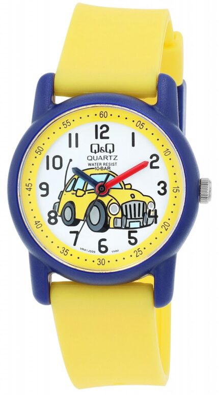 Q&Q Kinderuhr mit Silikonarmband, "Auto", 10 ATM