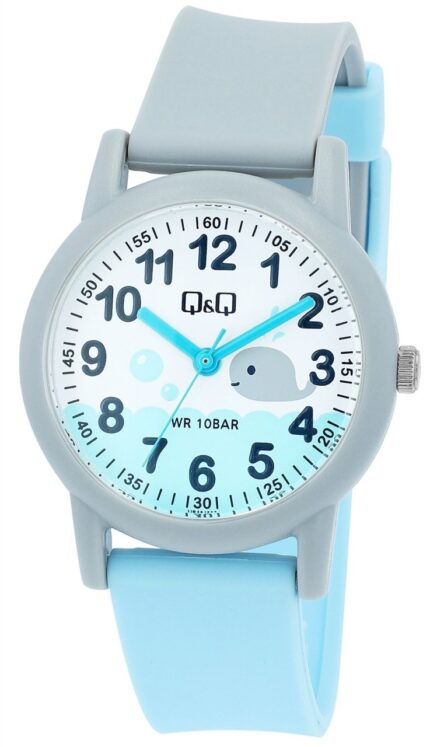 Q&Q Kinderuhr mit Silikonarmband, Wal, 10 ATM