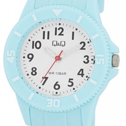 Q&Q Kinderuhr mit Silikonarmband, 10 BAR, hellblau