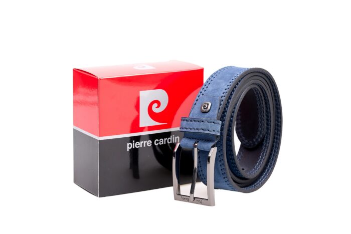 PIERRE CARDIN DOUBLE STITCHING BELT IN GENUINE SUEDE LEATHER - C203 - Image 1