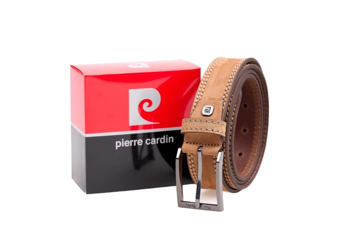 PIERRE CARDIN DOUBLE STITCHING BELT IN GENUINE SUEDE LEATHER - C203 - Image 4