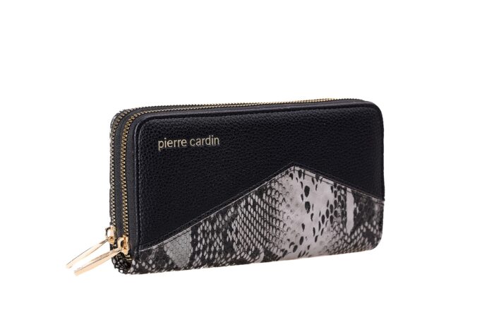 PIERRE CARDIN DOUBLE ZIP CLOSURE ECO-LEATHER PURSE - WX19 8828 - Image 7