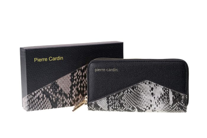 PIERRE CARDIN DOUBLE ZIP CLOSURE ECO-LEATHER PURSE - WX19 8828 - Image 5