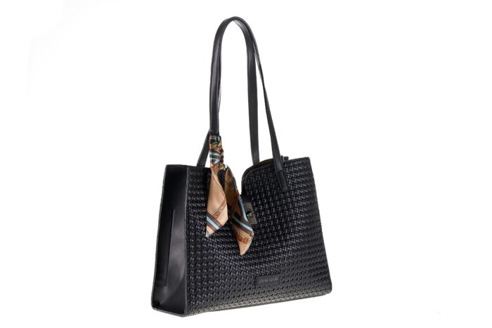 PIERRE CARDIN WOVEN ECO-LEATHER SHOULDER BAG - LONG23 2404 - Image 5