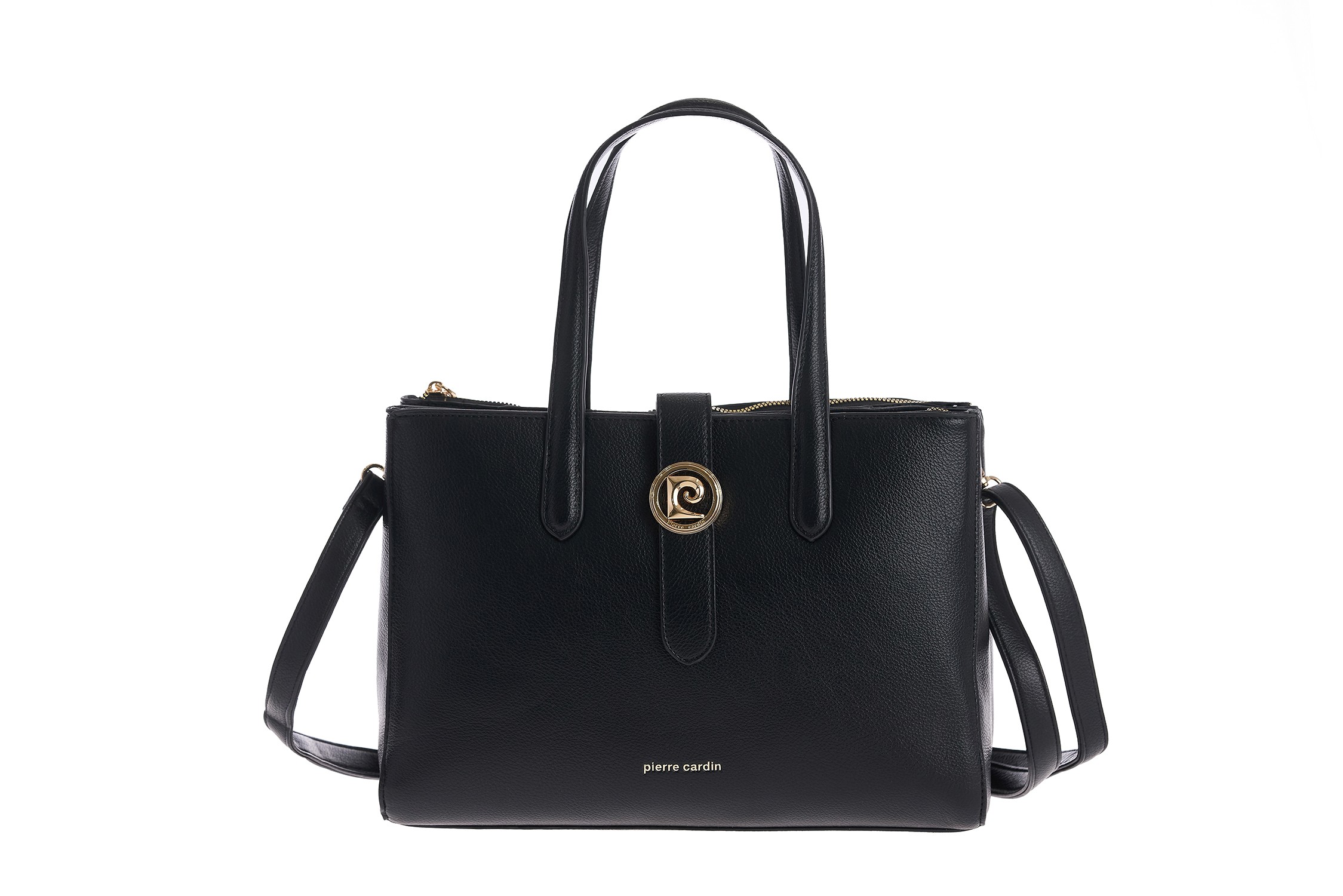 gn58-2580 black PIERRE CARDIN ECO-LEATHER HANDBAG WITH SHOULDER STRAP - GN58 2580 - Image 1